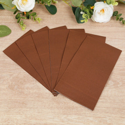 50-Pack Paper Napkins Cinnamon Brown - Soft Disposable 2-Ply Dinner Napkins for Weddings - Napkins