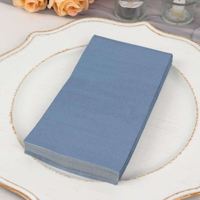 50-Pack Paper Napkins Dusty Blue - Soft Disposable 2-Ply Dinner Napkins for Weddings - Napkins