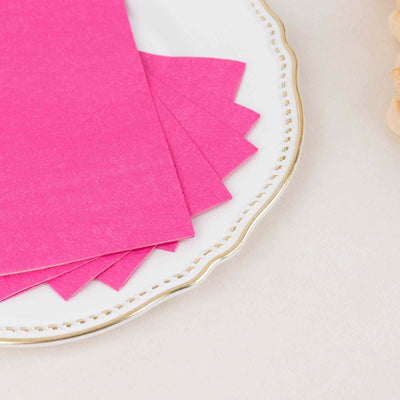 50-Pack Paper Napkins Fuchsia - Soft Disposable 2-Ply Dinner Napkins for Weddings - Napkins