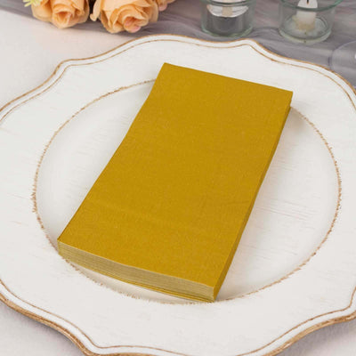 50-Pack Paper Napkins Gold - Soft Disposable 2-Ply Dinner Napkins for Weddings - Napkins