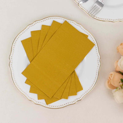 50-Pack Paper Napkins Gold - Soft Disposable 2-Ply Dinner Napkins for Weddings - Napkins