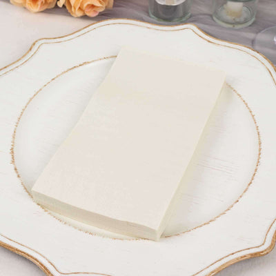 50-Pack Paper Napkins Ivory - Soft Disposable 2-Ply Dinner Napkins for Weddings - Napkins