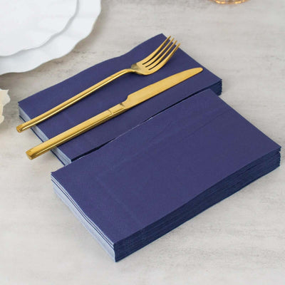 50-Pack Paper Napkins Navy Blue - Soft Disposable 2-Ply Dinner Napkins for Weddings - Napkins
