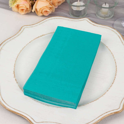 50-Pack Paper Napkins Turquoise - Soft Disposable 2-Ply Dinner Napkins for Weddings - Napkins