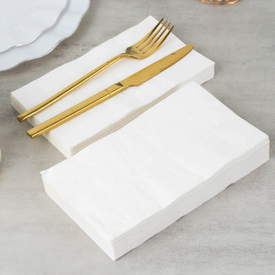 50-Pack Paper Napkins White - Soft Disposable 2-Ply Dinner Napkins for Weddings - Napkins