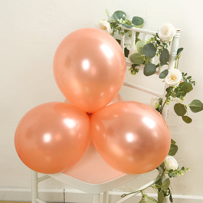 50 Pack Rose Gold Biodegradable Balloons 12’’ Thickened Extra Strong Eco-friendly Latex Helium Party Balloons