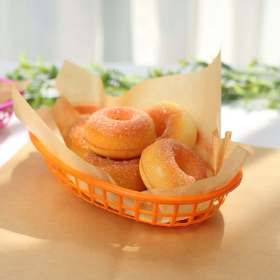 50-Pack Wax Paper Basket Liners Square Design Natural Brown - Perfect for Sandwiches and Food Wrapping 12" 40GSM