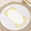 50-Pack Paper Dinner Napkins White with Gold Foil Lace Design 2 Ply - European Style Napkins for Parties 8"x4"