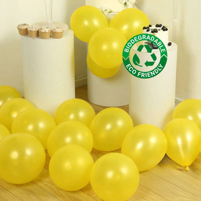 50 Pack Yellow Biodegradable Balloons 12’’ Thickened Extra Strong Eco-friendly Latex Helium Party Balloons - Decorations