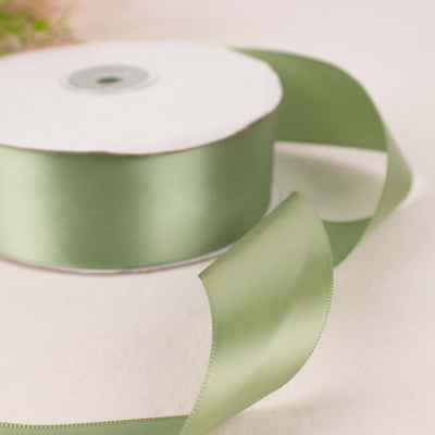 50 Yards 1.5’’ Sage Green Single Face Decorative Satin Ribbon - Ribbons