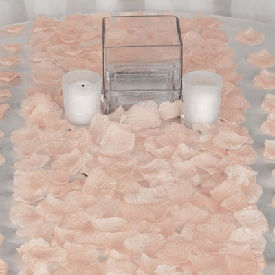 500-Pack Rose Petals Round Design Peach Silk Confetti - Decorative Scatters for Tables and Floors - Silk Flowers