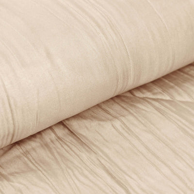 54’’x10 Yards Beige Accordion Crinkle Taffeta Fabric Bolt - Fabrics