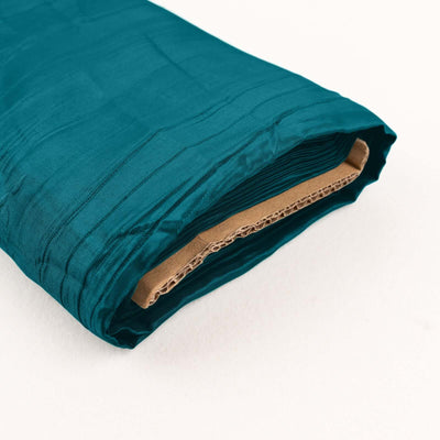 54’’x10 Yards Peacock Teal Accordion Crinkle Taffeta Fabric Bolt - Fabrics