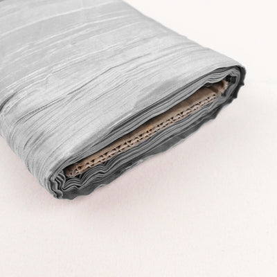 54’’x10 Yards Silver Accordion Crinkle Taffeta Fabric Bolt - Fabrics