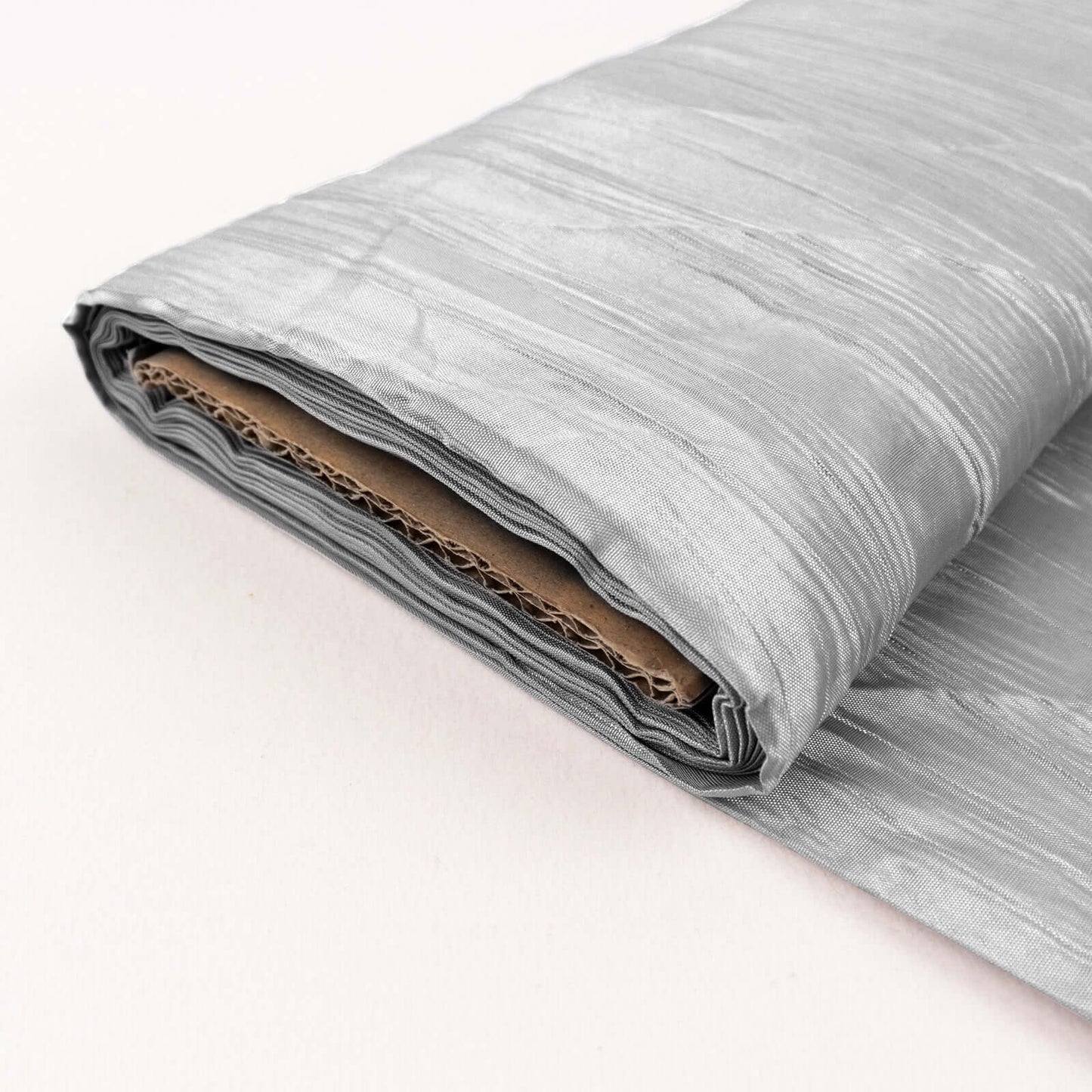 54"x10 Yards Silver Accordion Crinkle Taffeta Fabric Bolt