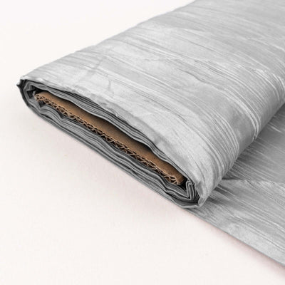 54"x10 Yards Silver Accordion Crinkle Taffeta Fabric Bolt