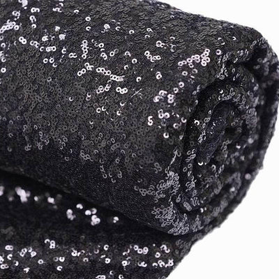54"x4 Yards Black Sequin Fabric Bolt, Sparkly DIY Craft Fabric Roll