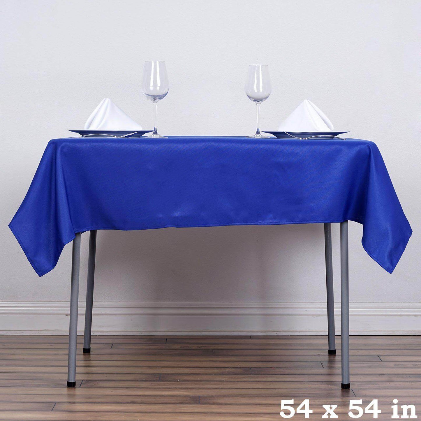 Polyester 54"x54" Table Overlay Square Tablecloth Royal Blue - Wrinkle-Resistant & Durable Table Cover