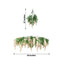 55" Blush Artificial Silk Wisteria Vine Round Hanging Canopy, Draping Garland Flower Chandelier With Interchangeable Branches