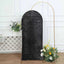 5ft Black Shimmer Tinsel Spandex Chiara Backdrop Stand Cover For Fitted Round Top Wedding Arch
