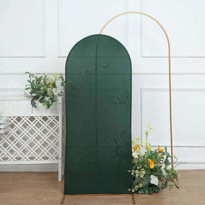 5ft Matte Hunter Emerald Green Spandex Fitted Chiara Backdrop Stand Cover For Round Top Wedding Arch - Backdrops