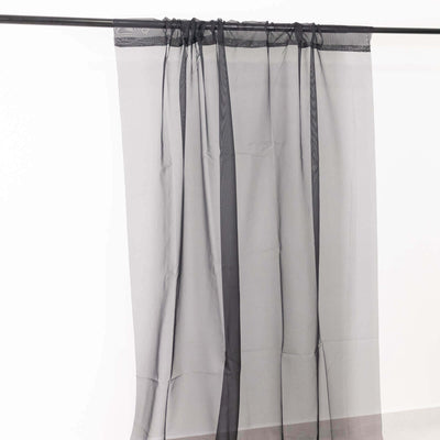 5ftx32ft Black Chiffon Curtain Panel Durable Flame Resistant Backdrop Ceiling Drapery With Rod Pocket - Backdrops