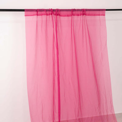5ftx32ft Fuchsia Chiffon Curtain Panel Durable Flame Resistant Backdrop Ceiling Drapery With Rod Pocket - Backdrops