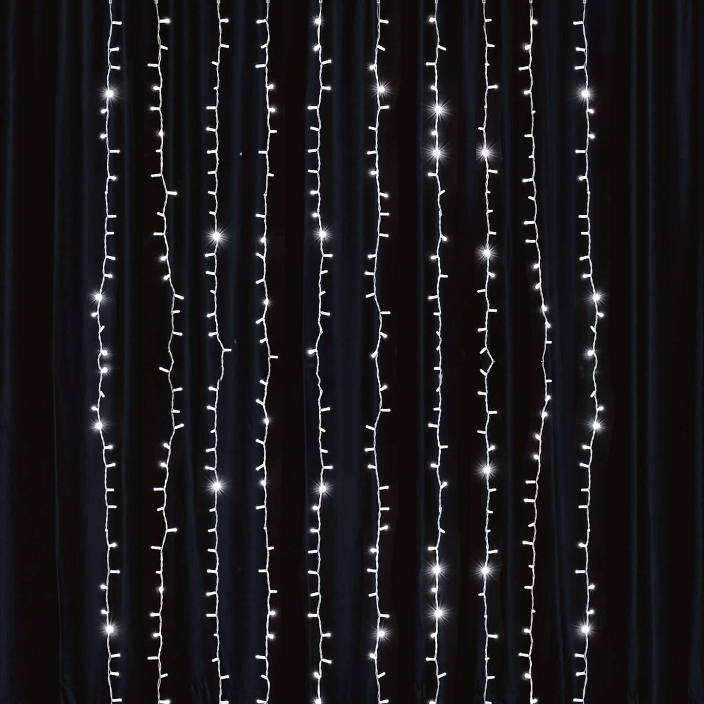 5ftx8ft Cool White 192 LED Icicle Curtain Fairy String Lights with 8 Modes