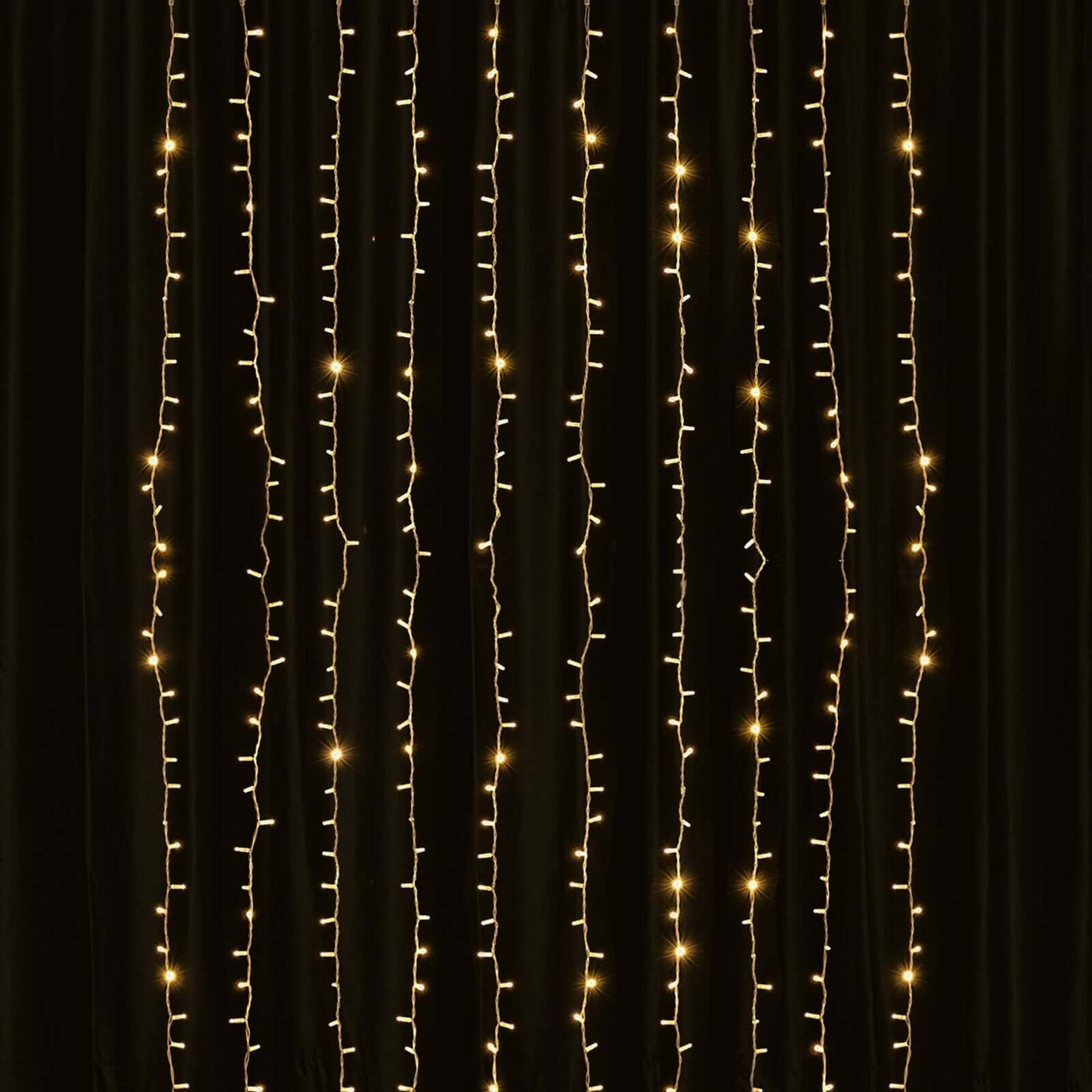 5ftx8ft Warm White 192 LED Icicle Curtain Fairy String Lights with 8 Modes