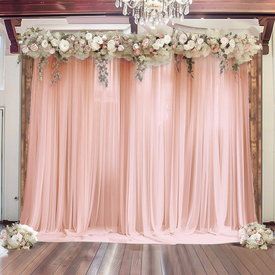 Blush Sheer Backdrop Drape â€“ 5ft x 14ft Wedding Arch & Ceiling Decor Panel, Wrinkle Free with Soft Shimmer