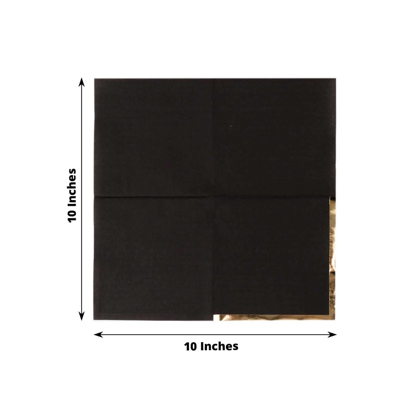 50-Pack Paper Beverage Napkins Black with Gold Foil Edge - 2 Ply Disposable Soft 18GSM Cocktail Napkins for Events 5"x5"