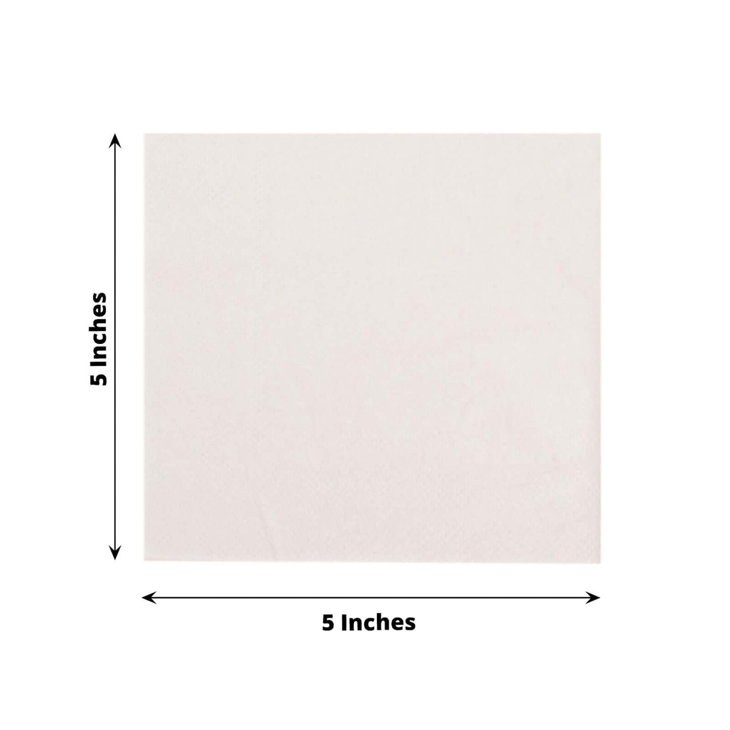 50-Pack Paper Beverage Napkins White - 2 Ply Disposable Soft 18GSM Cocktail Napkins 5"x5"