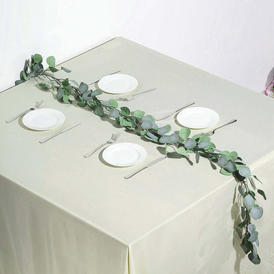 6.5ft Frosted Green Artificial Silk Eucalyptus Leaf Garland Vine