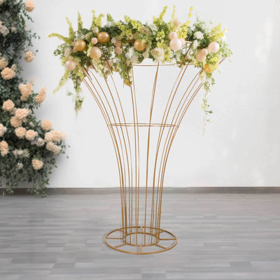 6.5ft Gold Blossom Metal Tree Wedding Floral Display Stand Floor Standing Flower Frame Pedestal - Backdrops