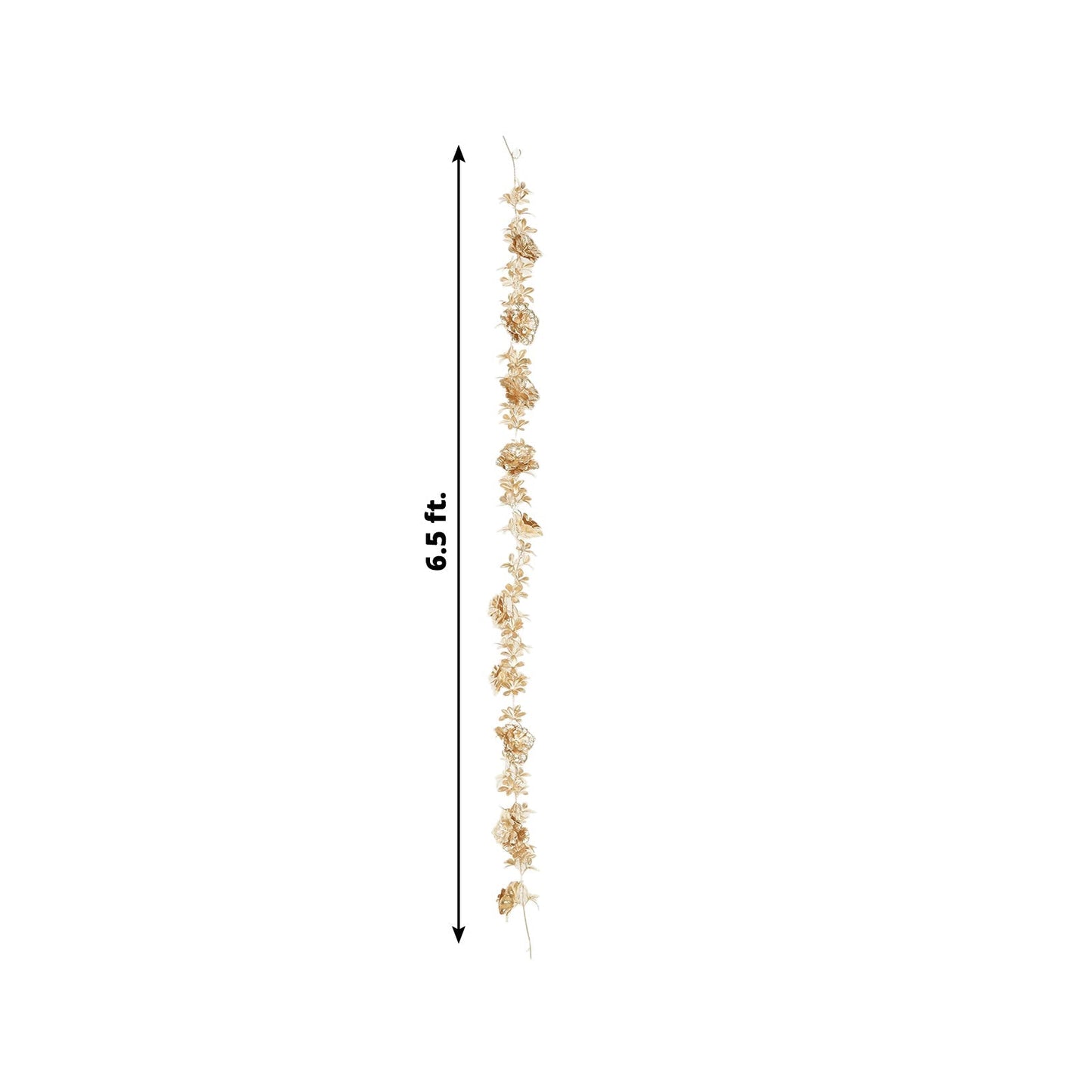 6.5ft Metallic Gold Artificial Flower Garland  - Magnolia & Jasmine Hanging Vine for Table, Arch & Backdrop Decor