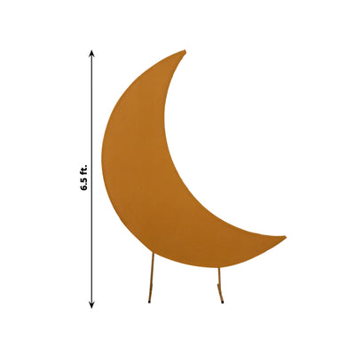 6.5ft Gold Spandex Crescent Moon Chiara Backdrop Stand Cover Custom Stretch Fitted Wedding Arch Cover - Backdrops