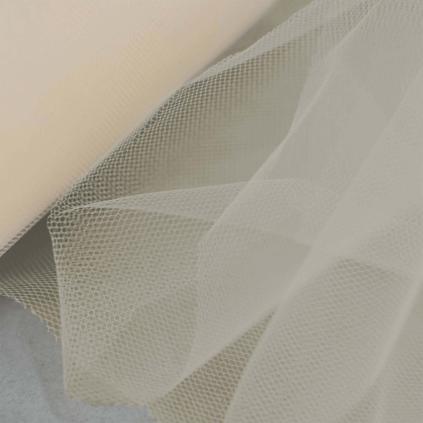 6"x100 Yards Beige Tulle Fabric Bolt, Sheer Fabric Spool Roll For Crafts