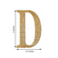 Decorative Rhinestone Alphabet "D" Letter Stickers, Glitter Adhesive Craft Letters Gold DIY Sparkle Embellishments 6"