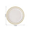 10-Pack Plastic Dessert Plates Ivory with TrÃ¨s Chic Gold Rim - Disposable Appetizer Plates for Parties 6"
