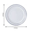 10-Pack Plastic Dessert Plates White with TrÃ¨s Chic Silver Rim - Disposable Plates for Appetizers 6"