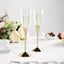 6-Pack Plastic Champagne Flutes Clear/Gold - Stylish Disposable Glasses for Toasts 5oz
