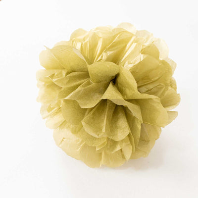 6 Pack 6" Gold Tissue Paper Pom Poms Flower Balls, Ceiling Wall Hanging Decorations