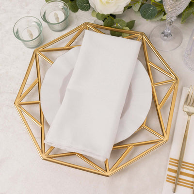 6-Pack Acrylic Octagon Charger Plates 13’’ in Metallic Gold with Hollow Geometric Rim Plastic Disposable Decorative
