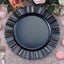 6-Pack Acrylic Plastic Round Charger Plates 13" in Navy Blue with Gold Brushed Wavy Scalloped Rim, Decorative Dinner Party Charger Tableware