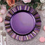 6-Pack Acrylic Plastic Round Charger Plates 13" in Purple with Gold Brushed Wavy Scalloped Rim, Decorative Dinner Party Charger Tableware