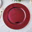 6-Pack Acrylic Round Charger Plates 13" in Burgundy with Beaded Rim, Dinner Charger Event Tabletop Decor