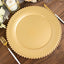 6-Pack Acrylic Round Charger Plates 13" in Gold with Beaded Rim, Decorative Dinner Party Charger Tableware
