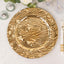 6-Pack Acrylic Round Charger Plates 13" in Metallic Gold with Rock Cut Design, Durable Plastic Dinner Charger Tableware