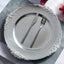 6-Pack Acrylic Round Charger Plates 13" in Silver with Embossed Baroque Rim, Antique Decorative Dinner Party Charger Tableware