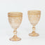 6-Pack Amber Gold Vintage Goblets 11oz â€“ Embossed Glass Cocktail & Wine Glasses with Floral Design - Drinkware